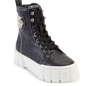 DKNY high top leather sneakers